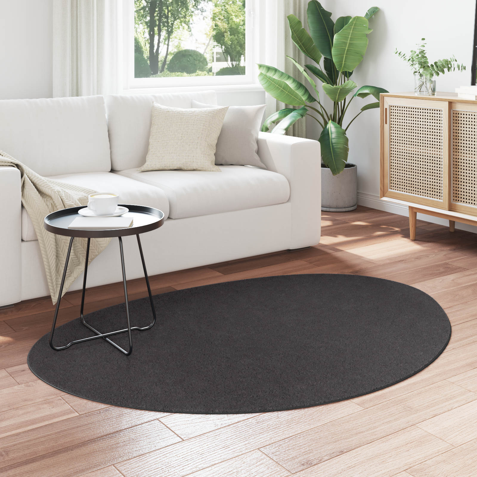 vidaXL Vloerkleed HUARTE kortpolig zacht wasbaar 120x170 cm antraciet