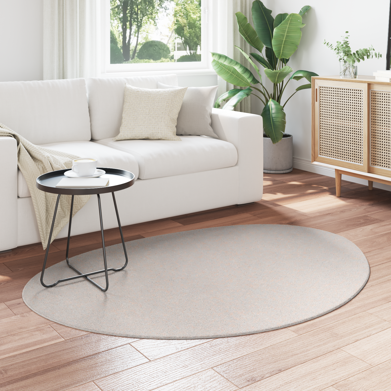 vidaXL Vloerkleed HUARTE kortpolig zacht wasbaar 120x170 cm zandkleur