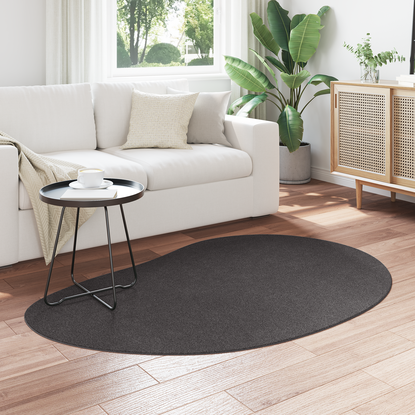 vidaXL Vloerkleed anti-slip 120x170 cm polyester antraciet