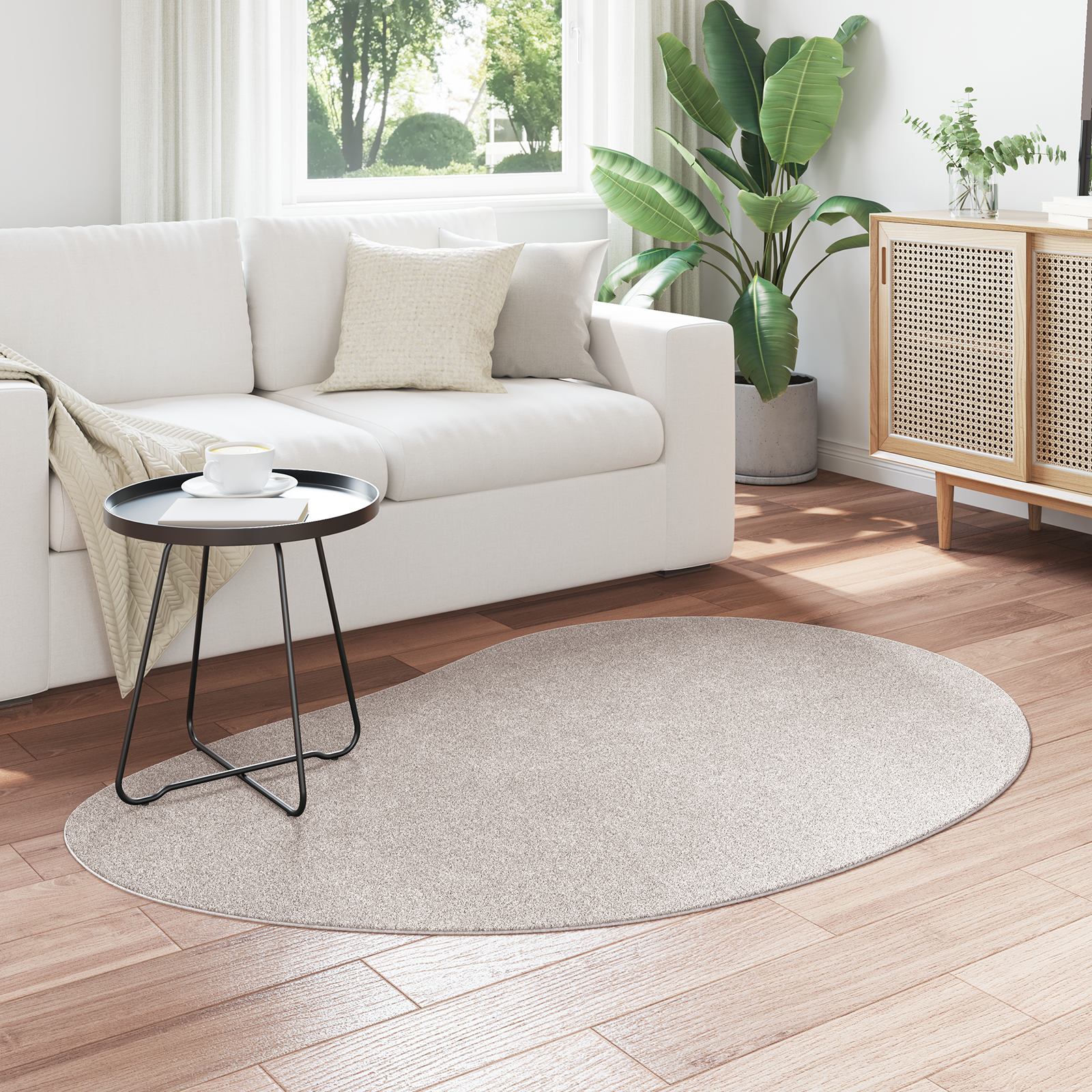 vidaXL Vloerkleed anti-slip 120x170 cm polyester zandkleurig