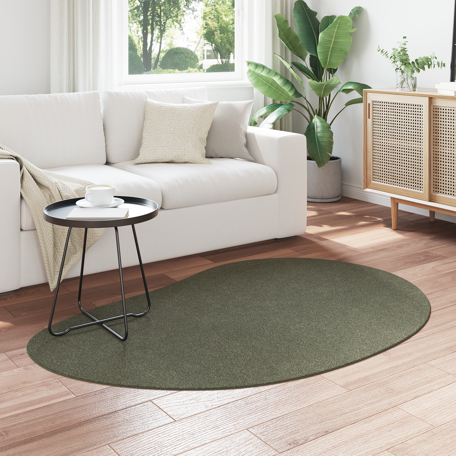 vidaXL Vloerkleed anti-slip 120x170 cm polyester bosgroen