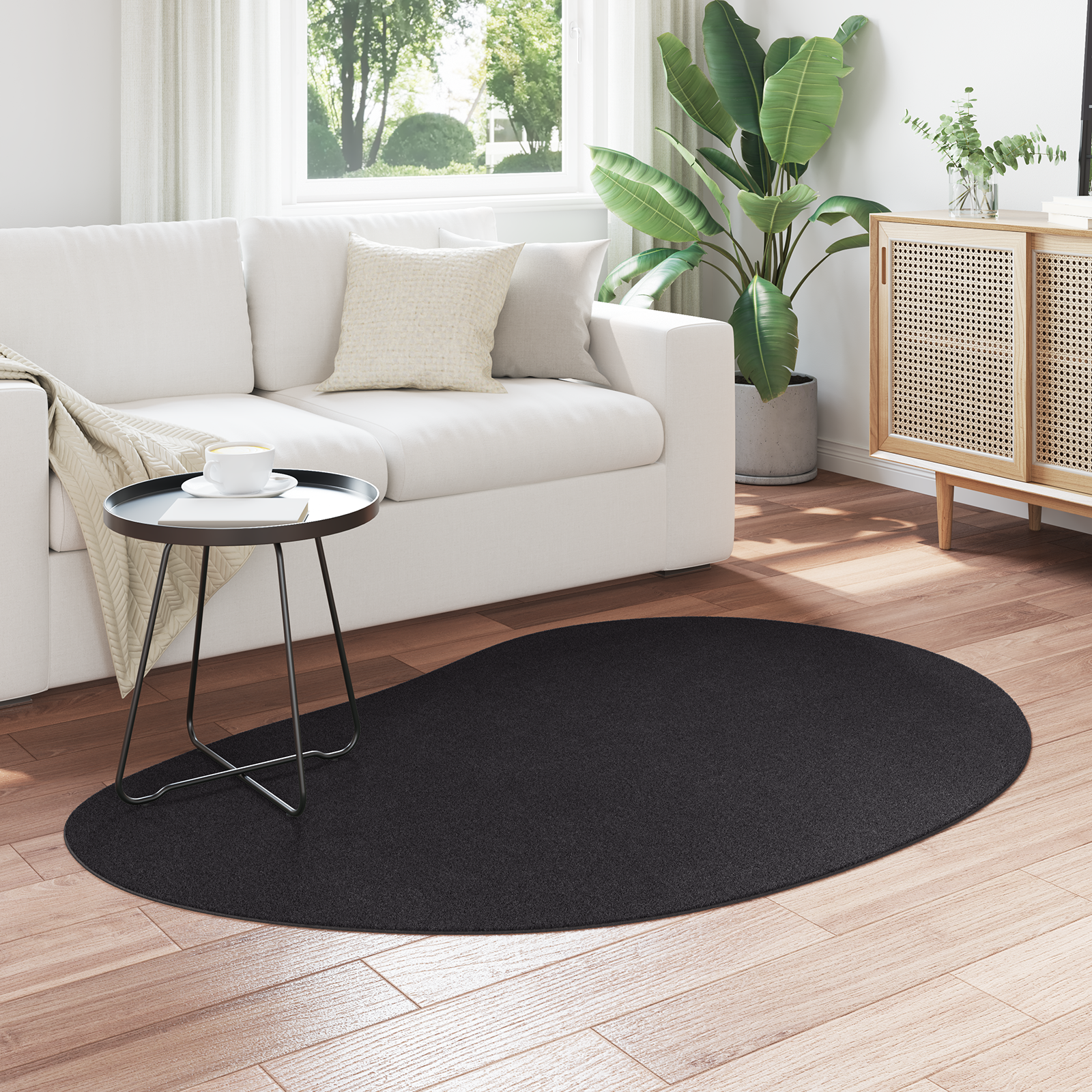 vidaXL Vloerkleed anti-slip 120x170 cm polyester zwart