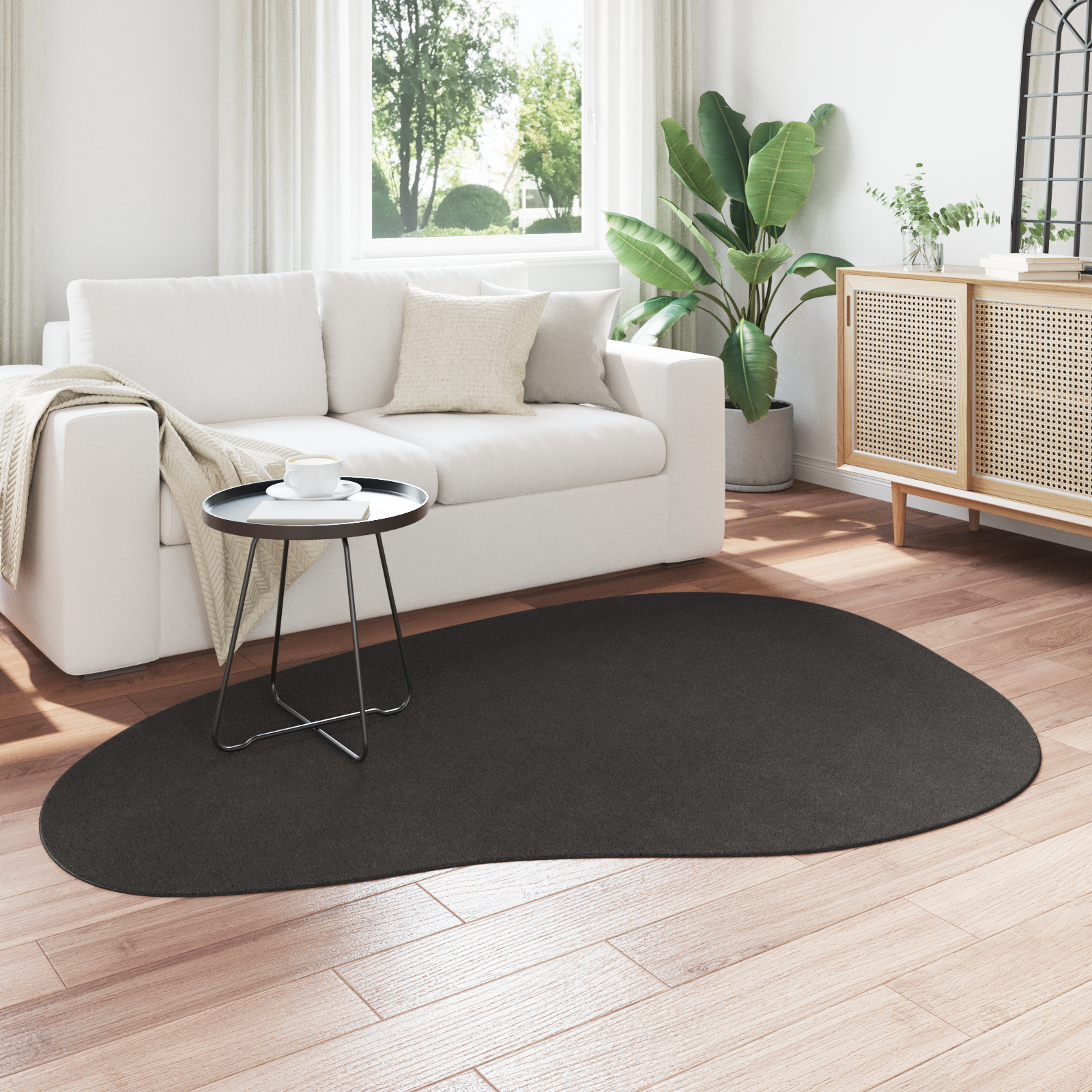 vidaXL Vloerkleed HUARTE kortpolig zacht wasbaar 140x200 cm antraciet