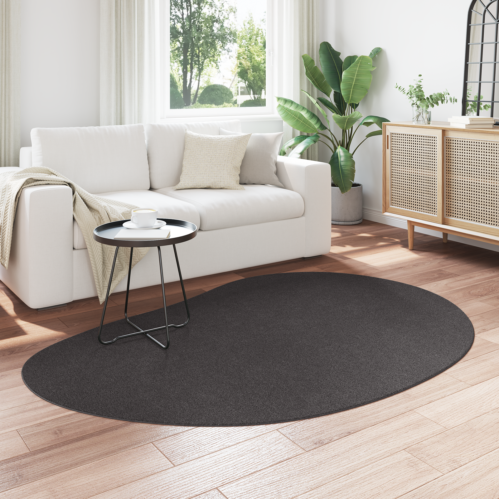vidaXL Vloerkleed anti-slip 140x200 cm polyester antraciet