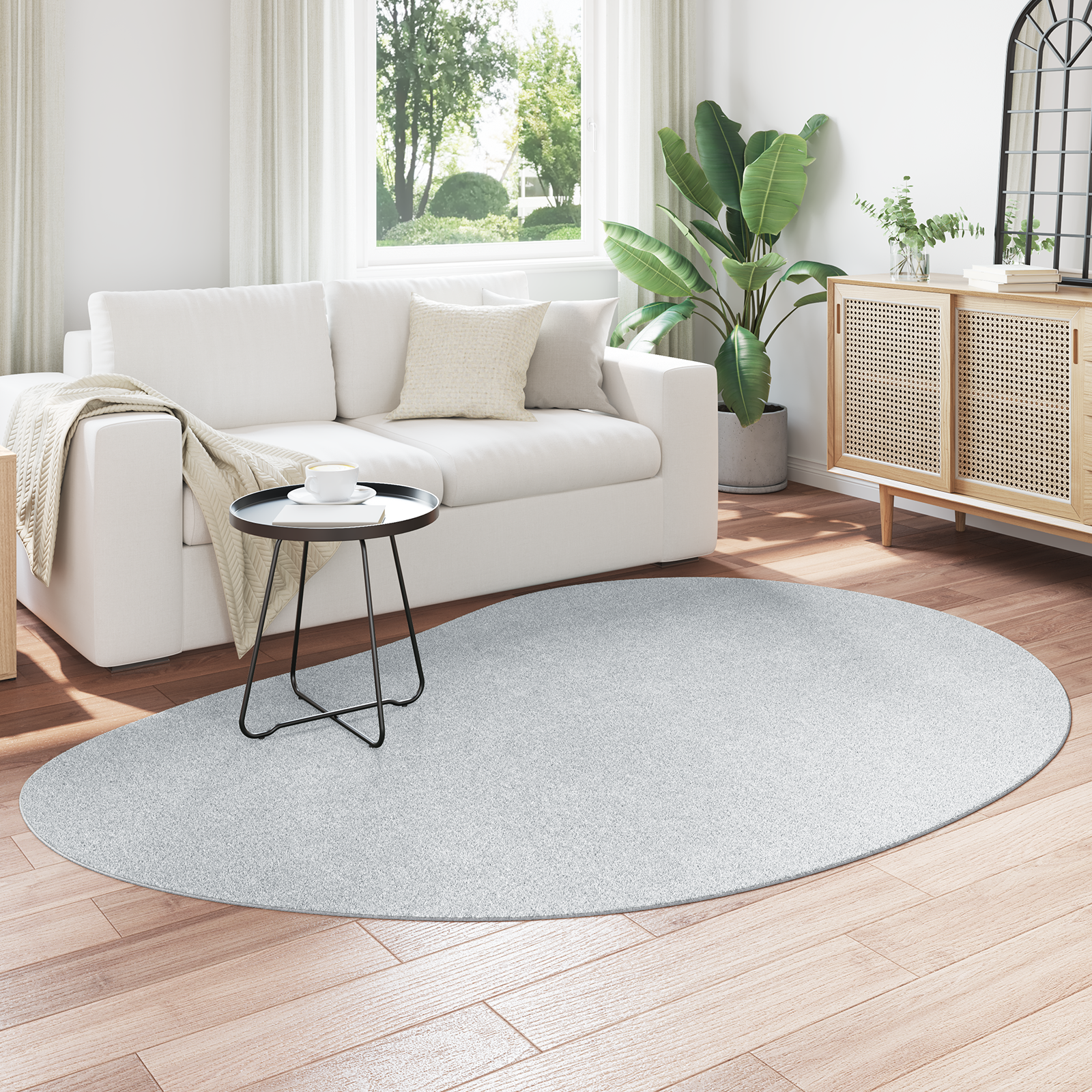vidaXL Vloerkleed HUARTE kortpolig zacht en wasbaar 160x230 cm grijs