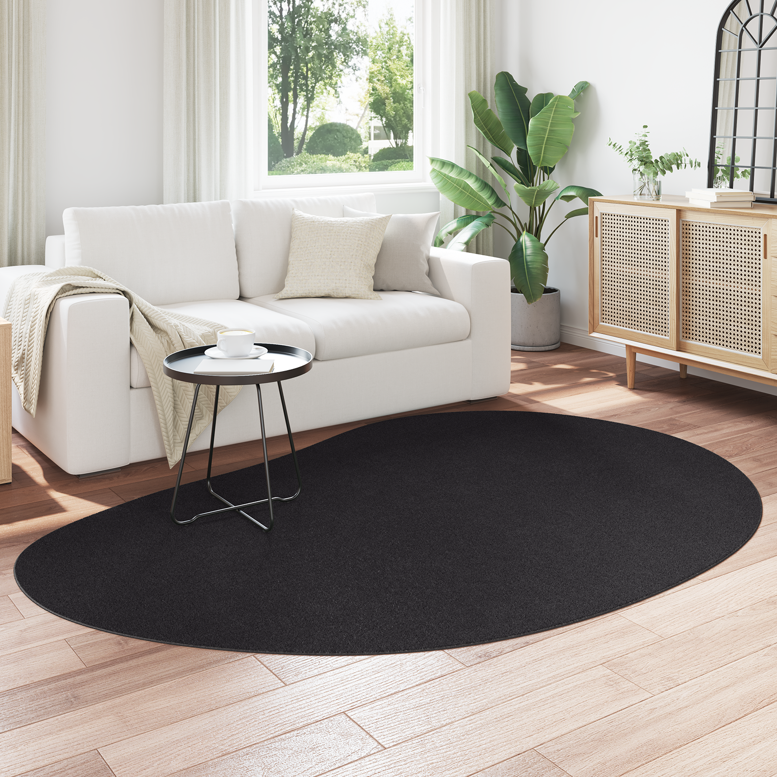 vidaXL Vloerkleed HUARTE kortpolig zacht en wasbaar 160x230 cm zwart
