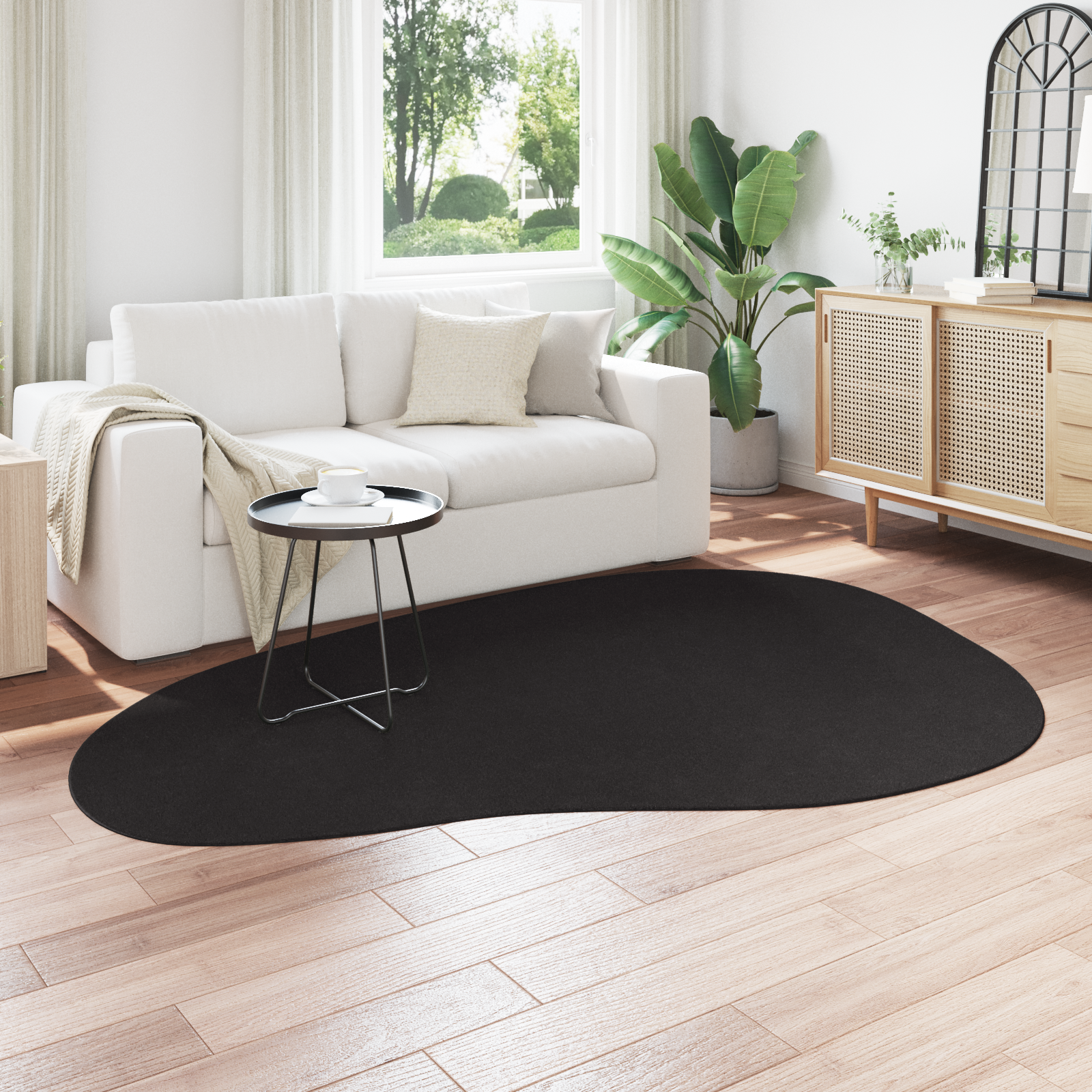 vidaXL Vloerkleed HUARTE kortpolig zacht en wasbaar 160x230 cm zwart