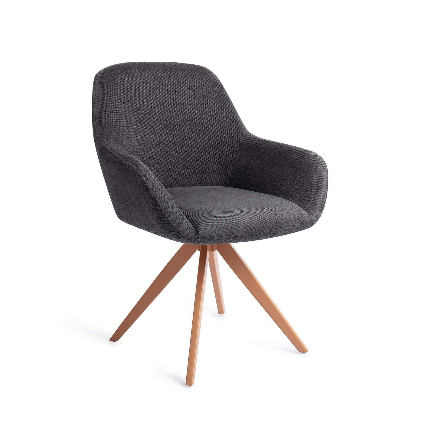 Jesper Home Draaibare Eetkamerstoel Kushi Turn Peach - Black-Out