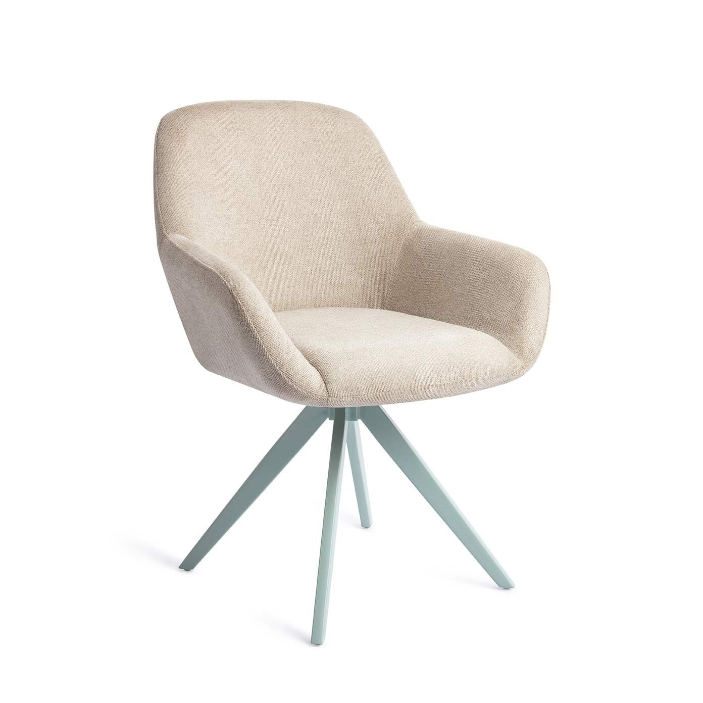 Jesper Home Draaibare Eetkamerstoel Kushi Turn Mint - Ivory Ivy