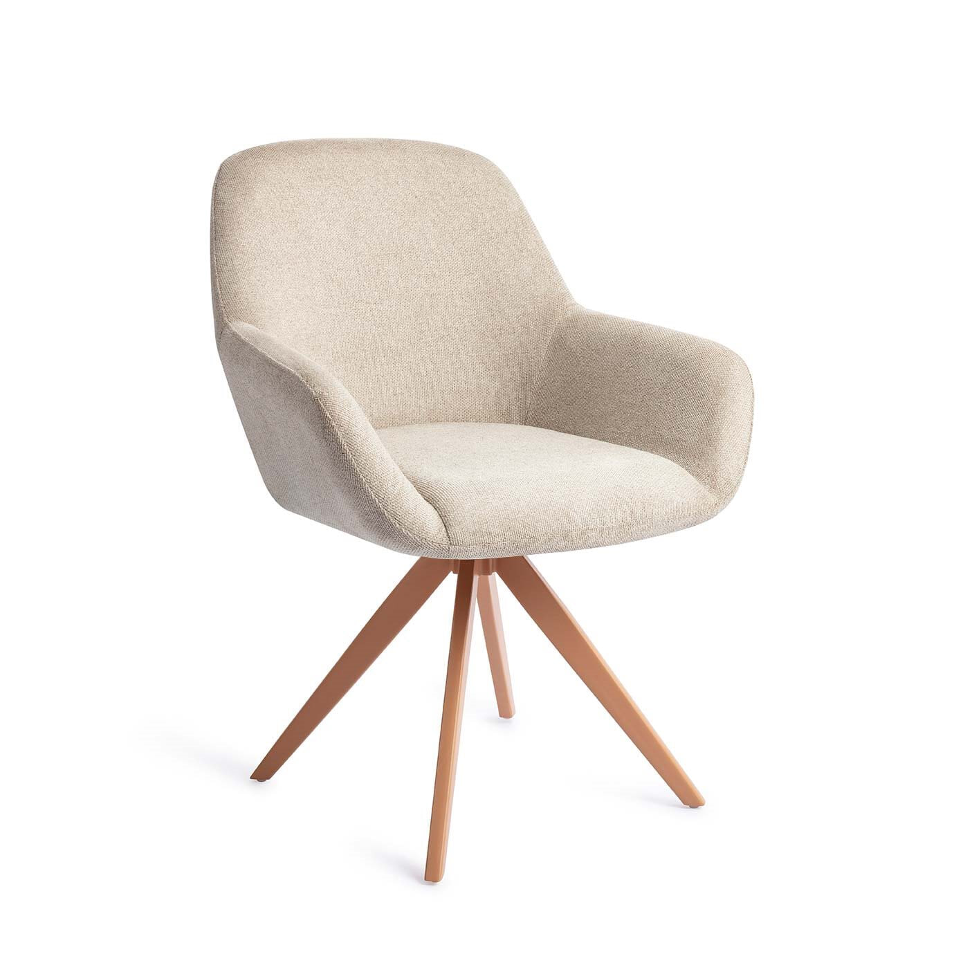 Jesper Home Draaibare Eetkamerstoel Kushi Turn Peach - Ivory Ivy