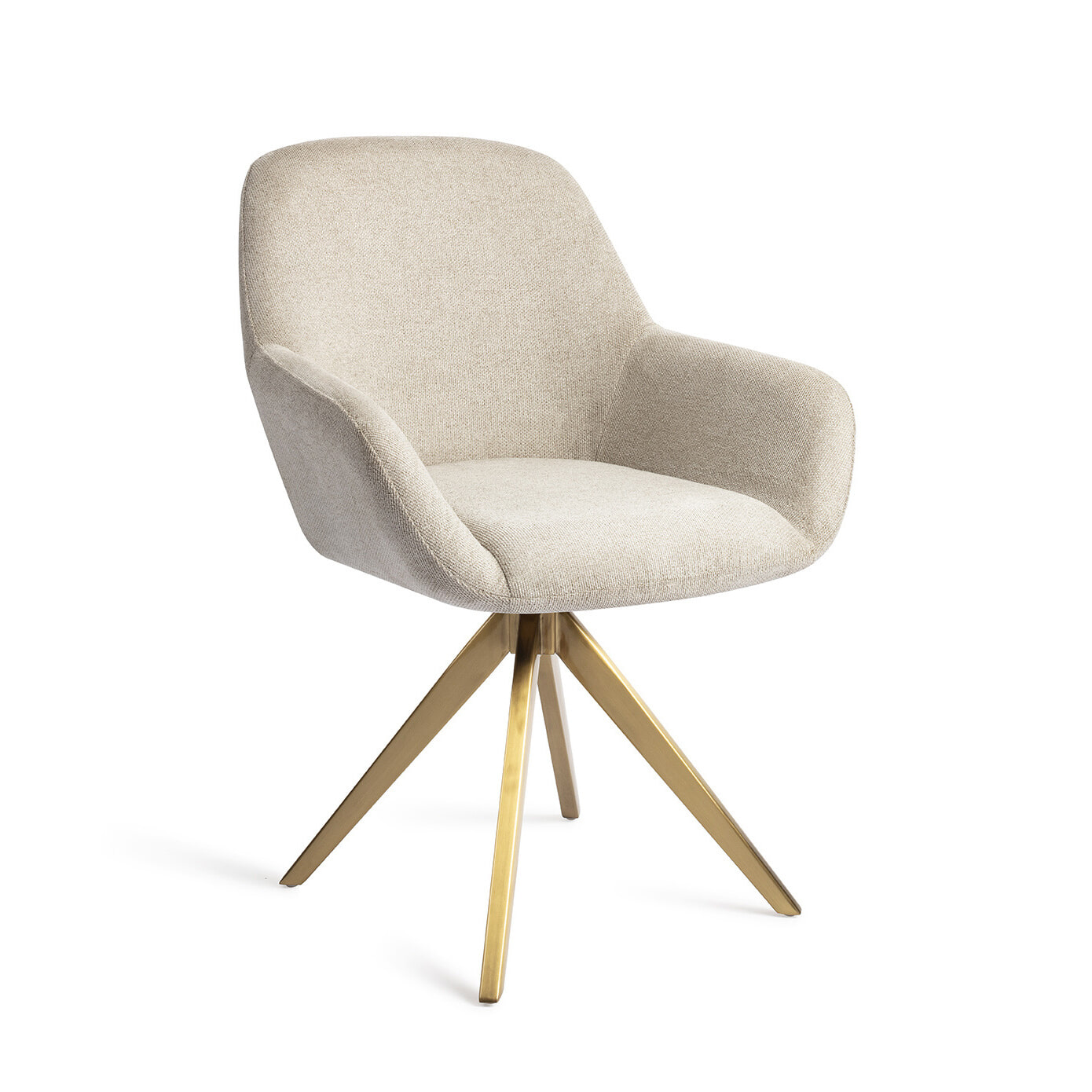 Jesper Home Eetkamerstoel Kushi Turn Gold - Ivory Ivy
