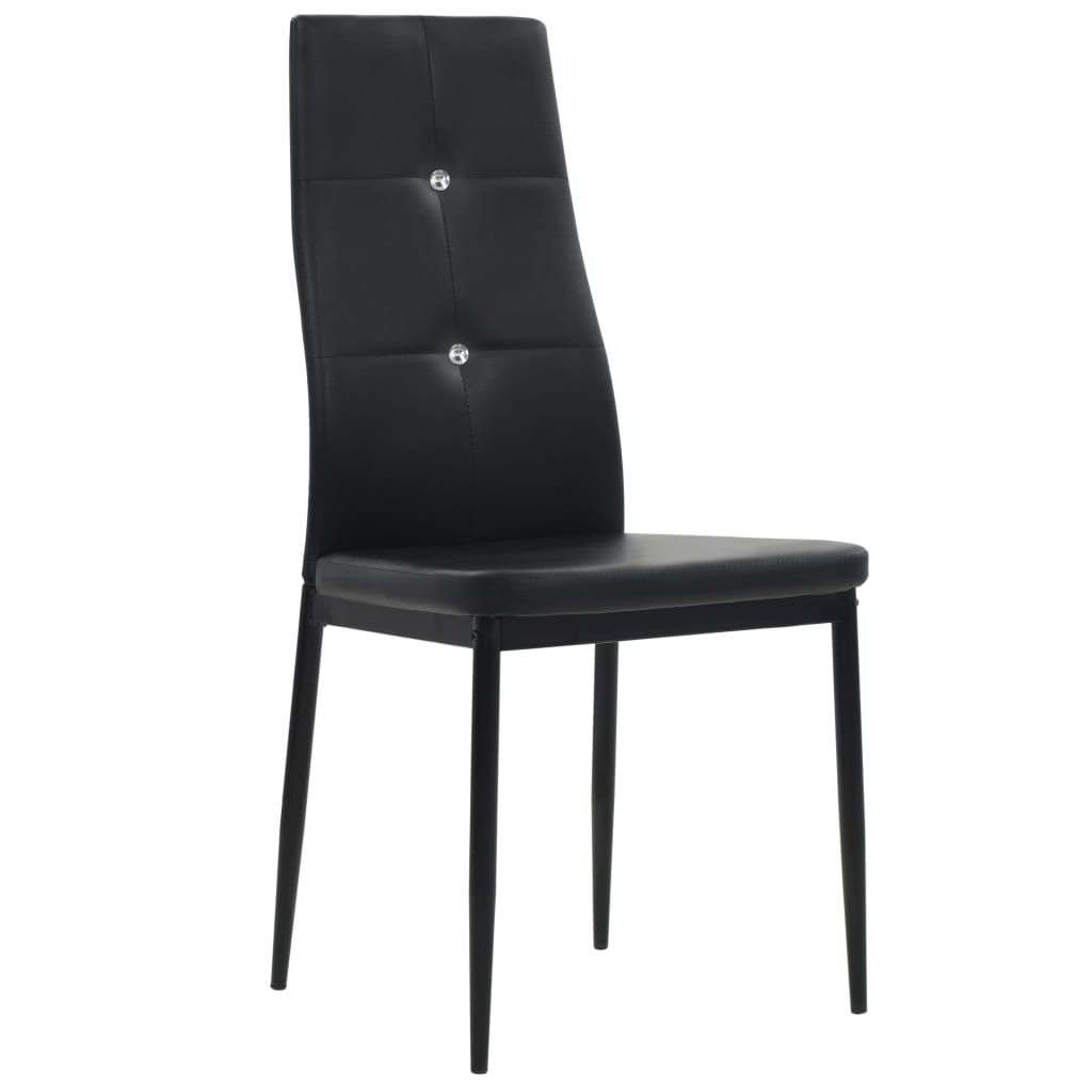 vidaXL Eetkamerstoelen 6 st kunstleer zwart
