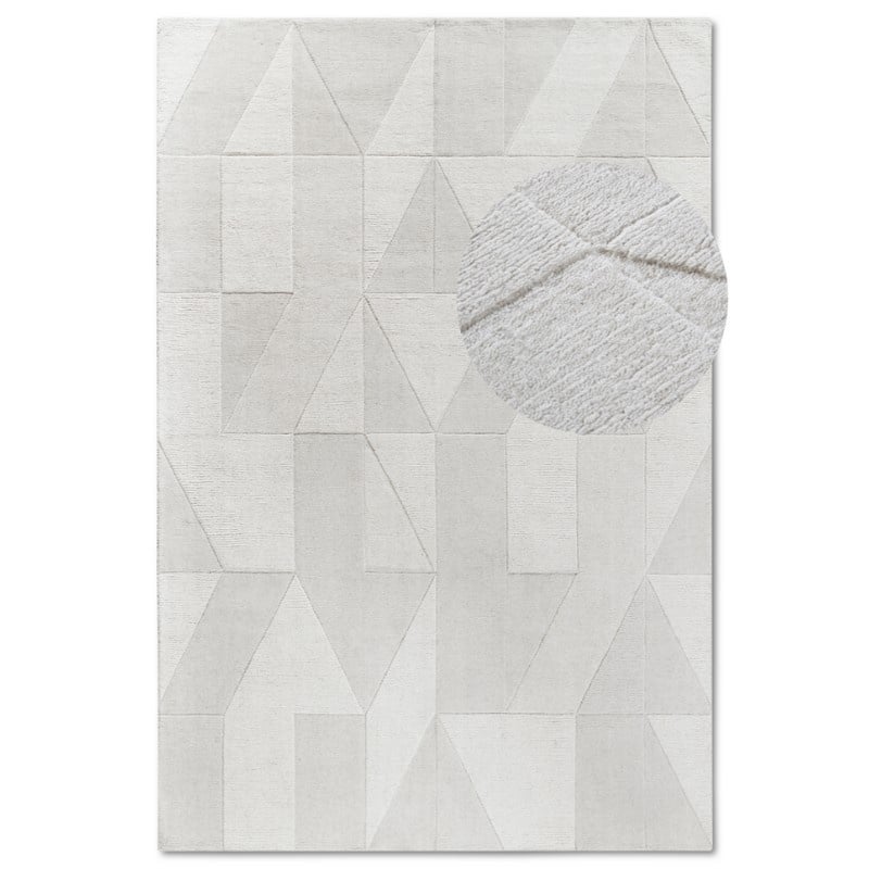 Villeroy & Boch Wollen kleed Ursule Loper, handgeweven, wol, natuur, woonkamer, geometrie, boho
