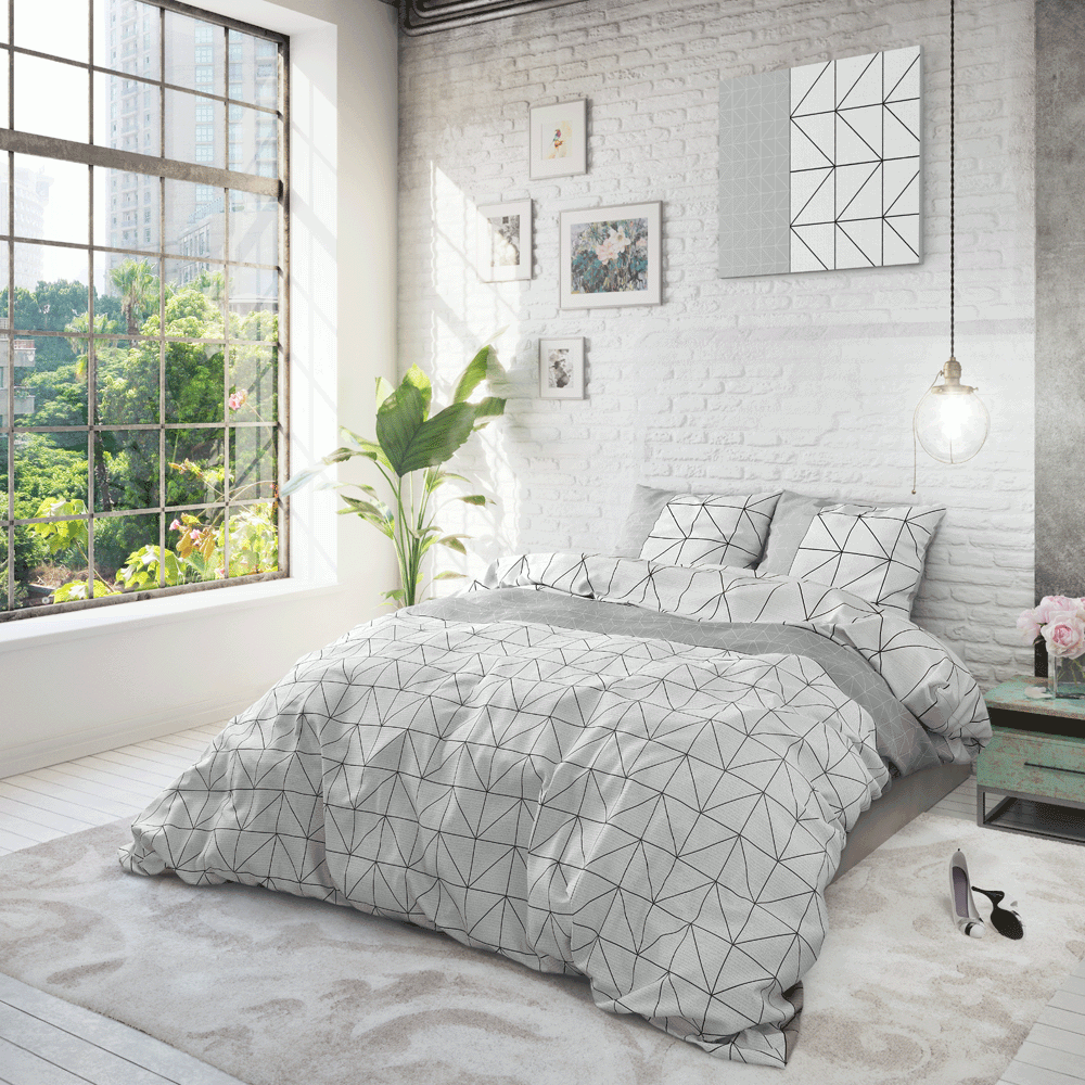Sleeptime Flanel Gino Dekbedovertrek Grey-140x200/220