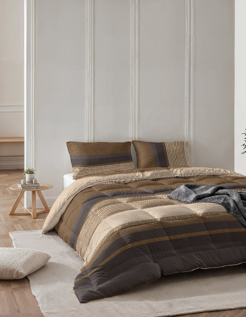 RoyalTextile - All-in one Lazy dekbed incl. kussenslopen - Marina - Taupe - 200 x 200