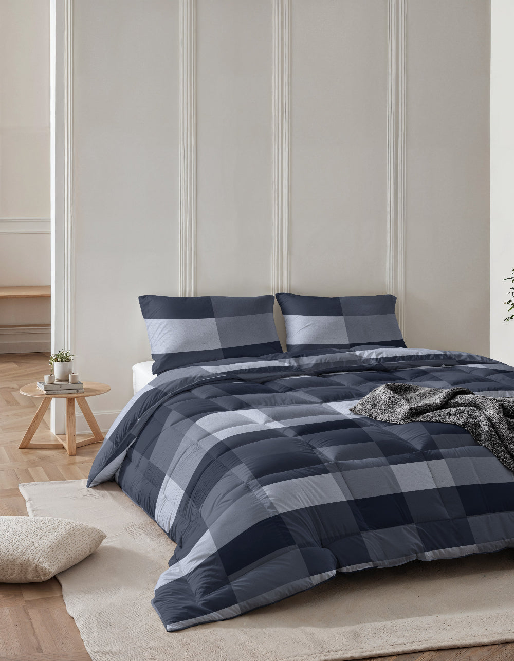 RoyalTextile - All-in one Lazy dekbed incl. kussenslopen Anne - Blauw - 200 x 200