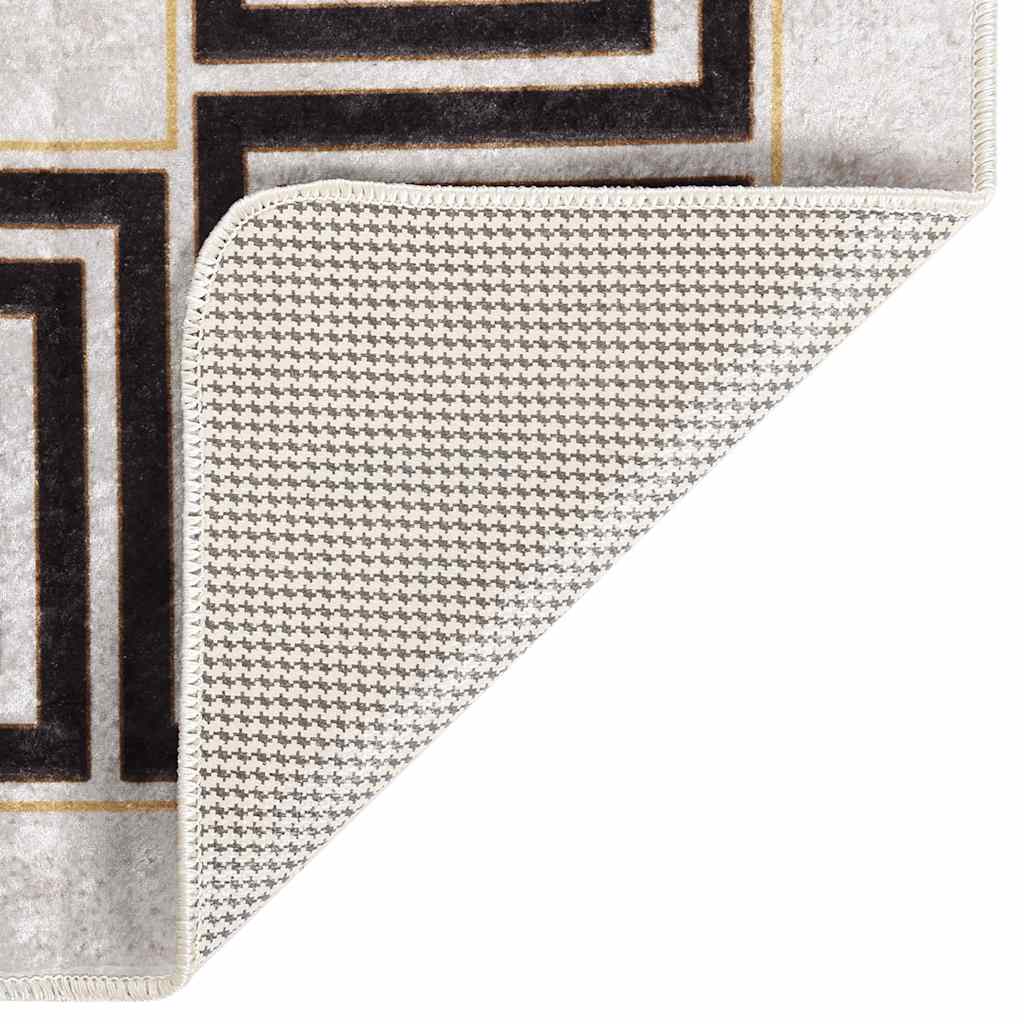 vidaXL Vloerkleed wasbaar anti-slip 120x180 cm lichtbeige