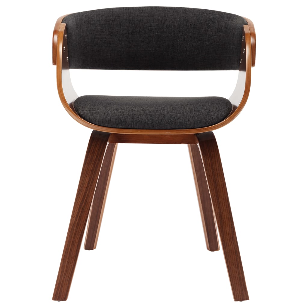vidaXL Eetkamerstoelen 2 st gebogen hout en stof grijs