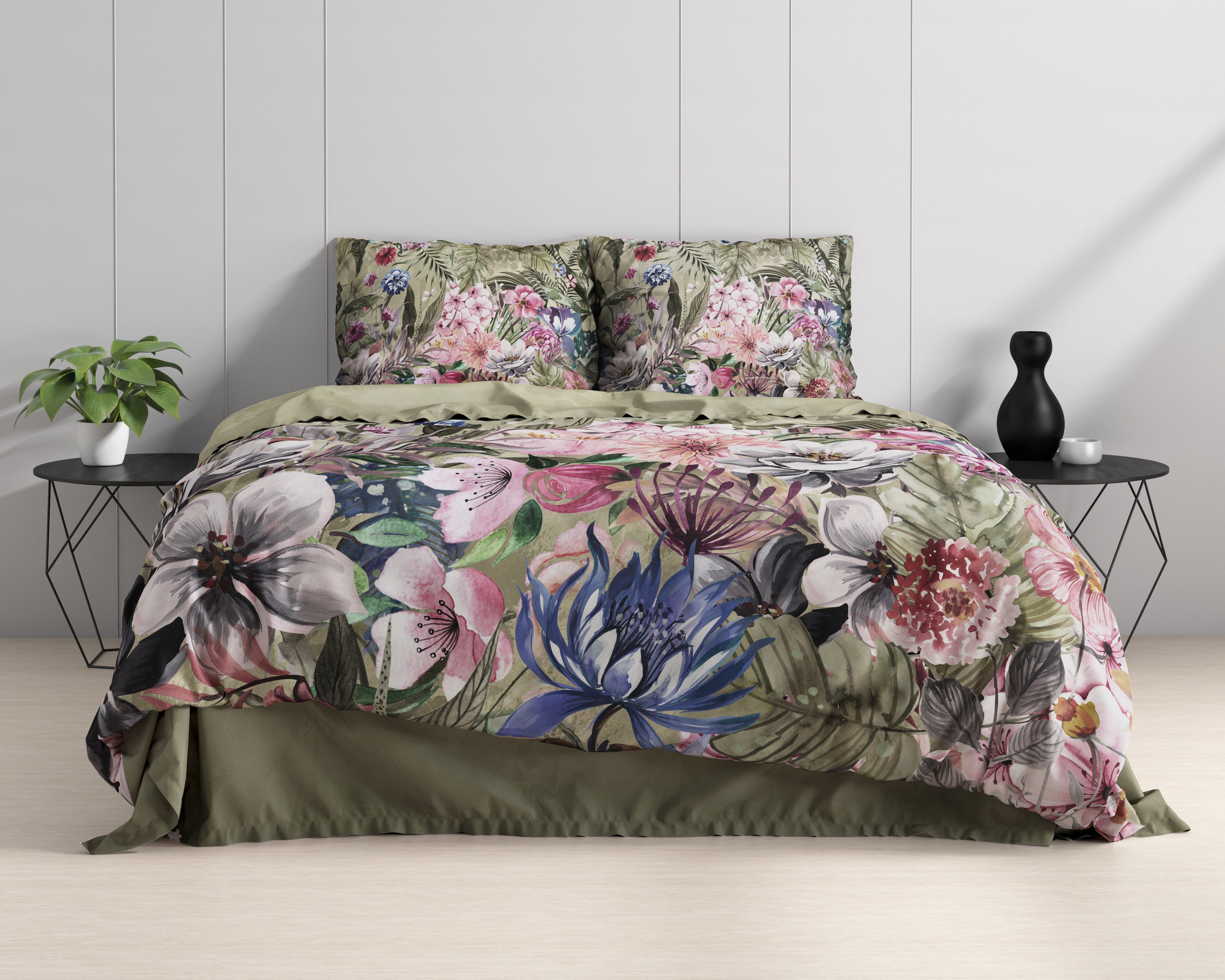 RoyalTextile - Aurelie Dekbedovertrek - 100% Katoen - Groen - 240 x 220