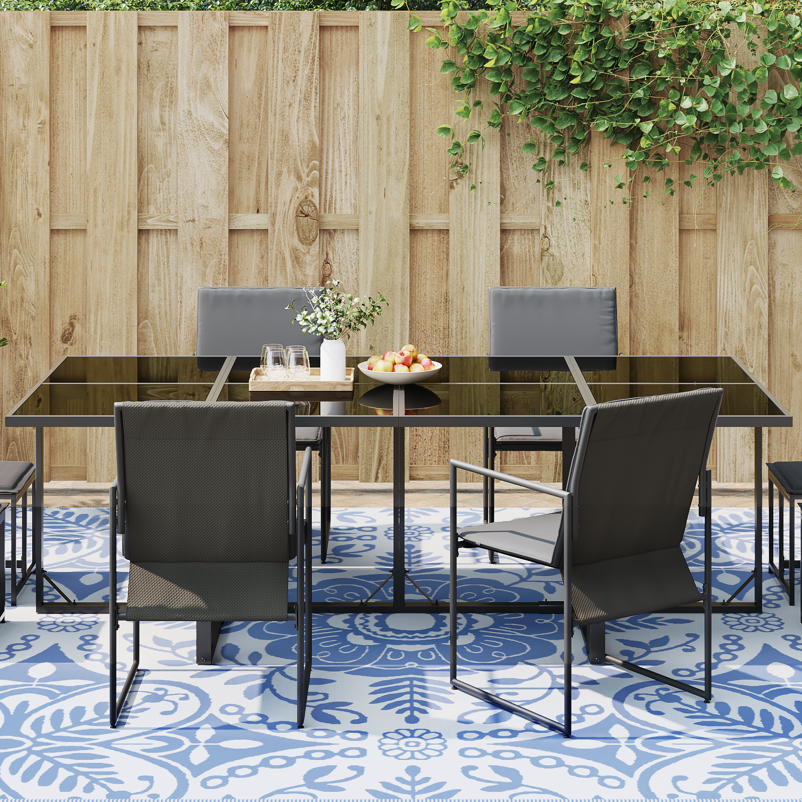 vidaXL Buiten kleed ARAKIL Babyblauw Polyester 300 x 400 cm Inklapbaar
