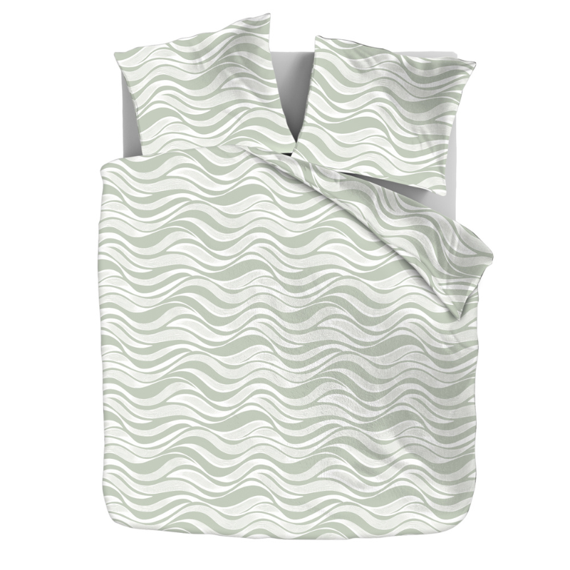 Zydante Dekbedovertrek Green Waves Natuur 200x200 Cm  - 