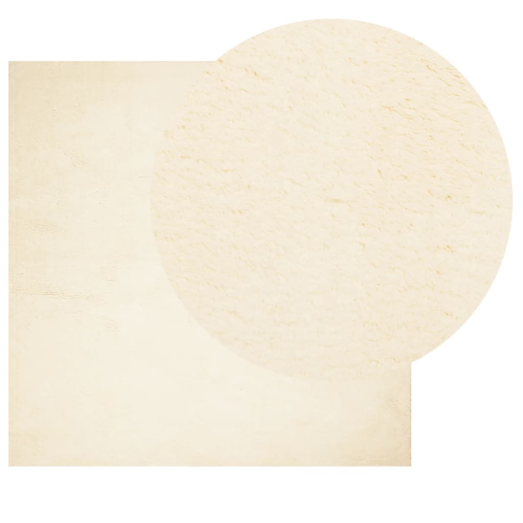 vidaXL Vloerkleed HUARTE laagpolig zacht wasbaar 240x240 cm crème