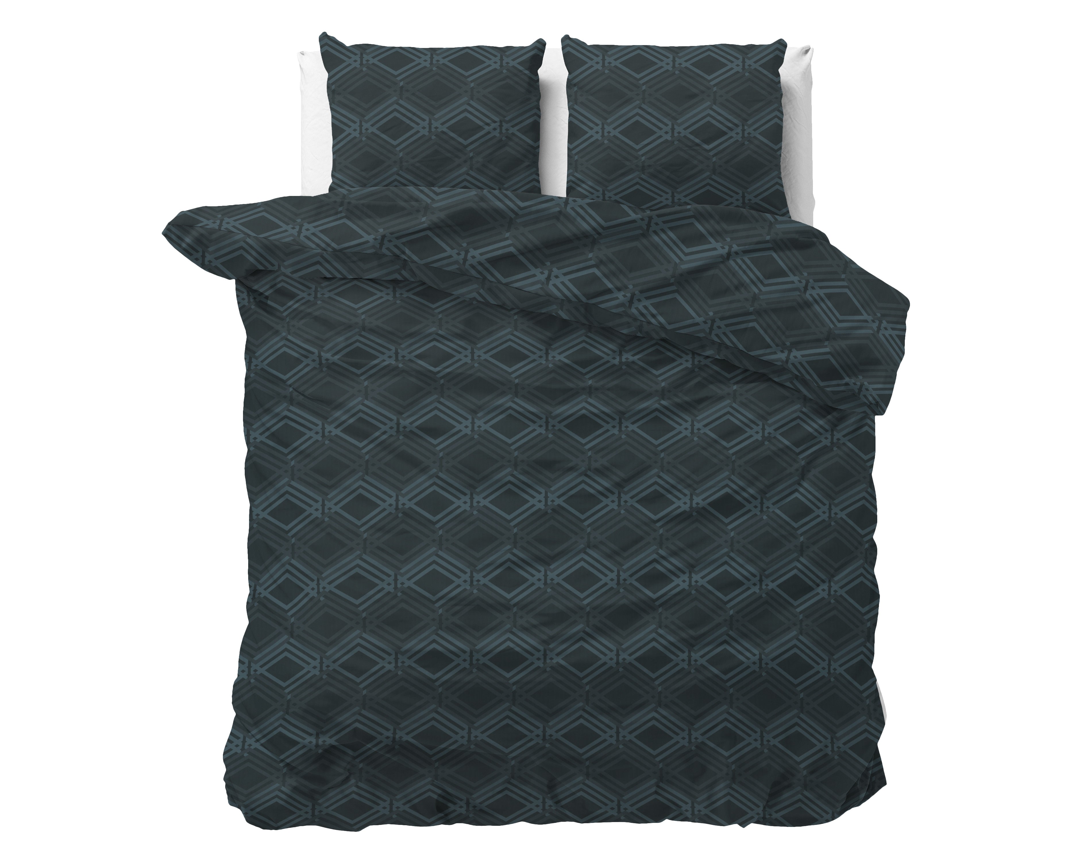 RoyalTextile - Wavey Navy Dekbedovertrek - 240 x 220