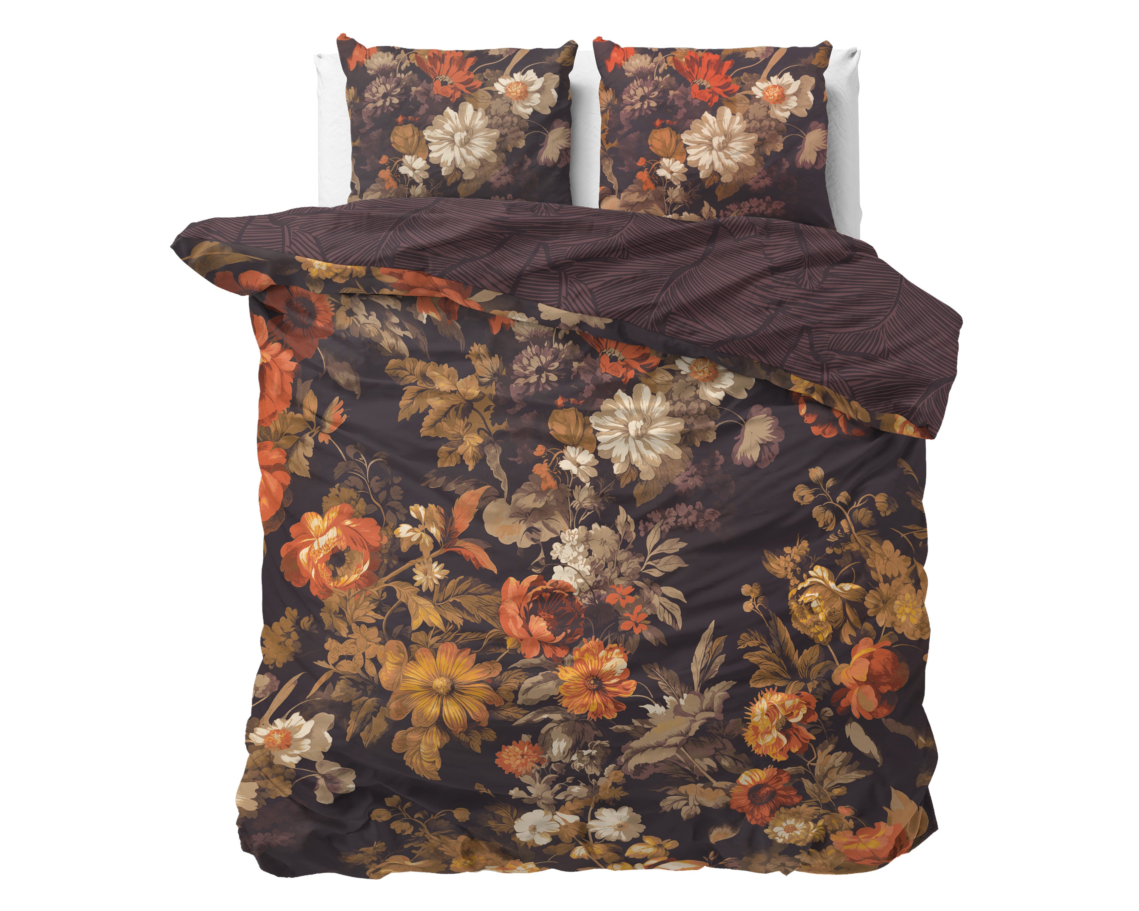 RoyalTextile - Art flowers Bruin Dekbedovertrek - 140 x 220