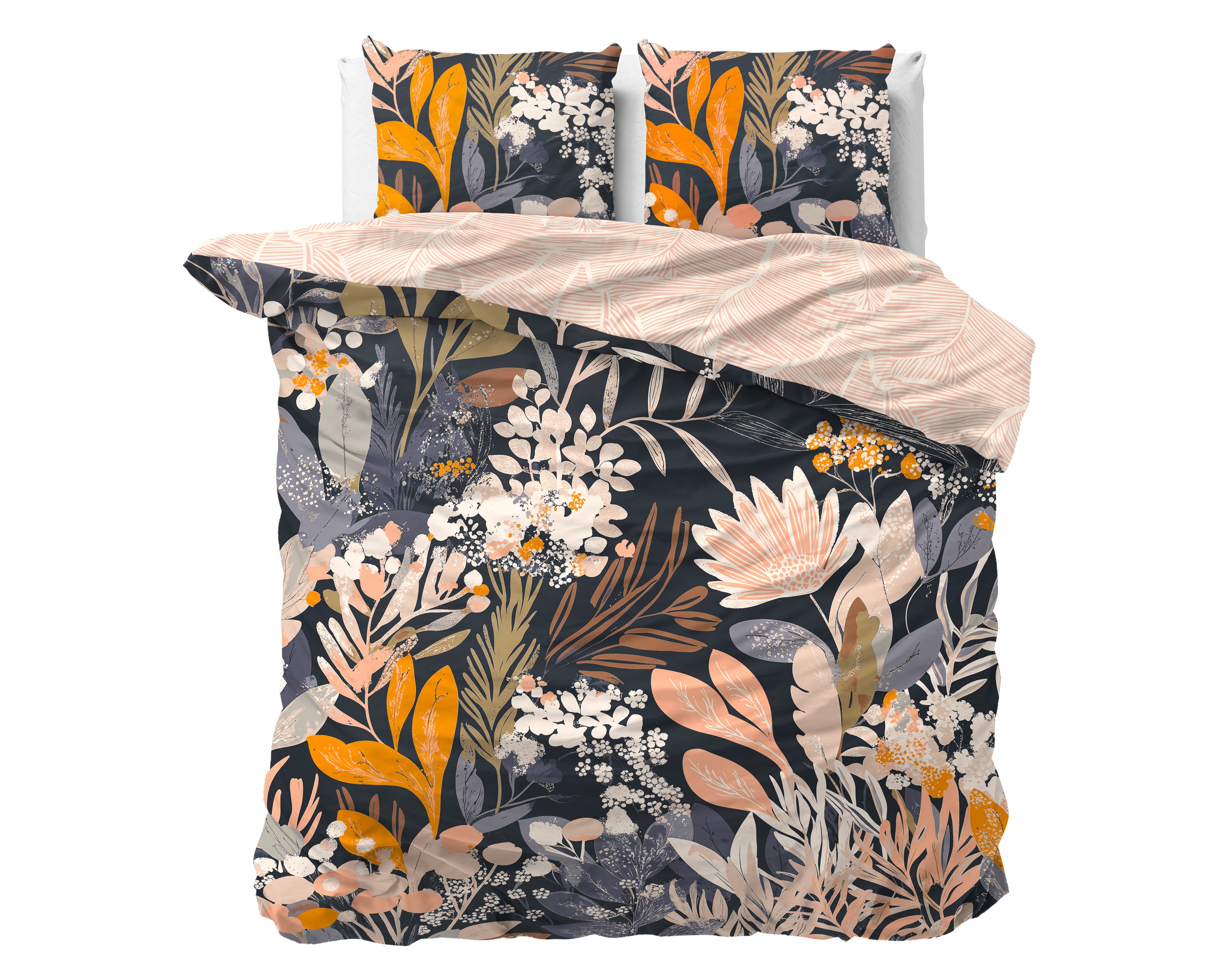 RoyalTextile - Mystical garden Zwart Dekbedovertrek - 140 x 220