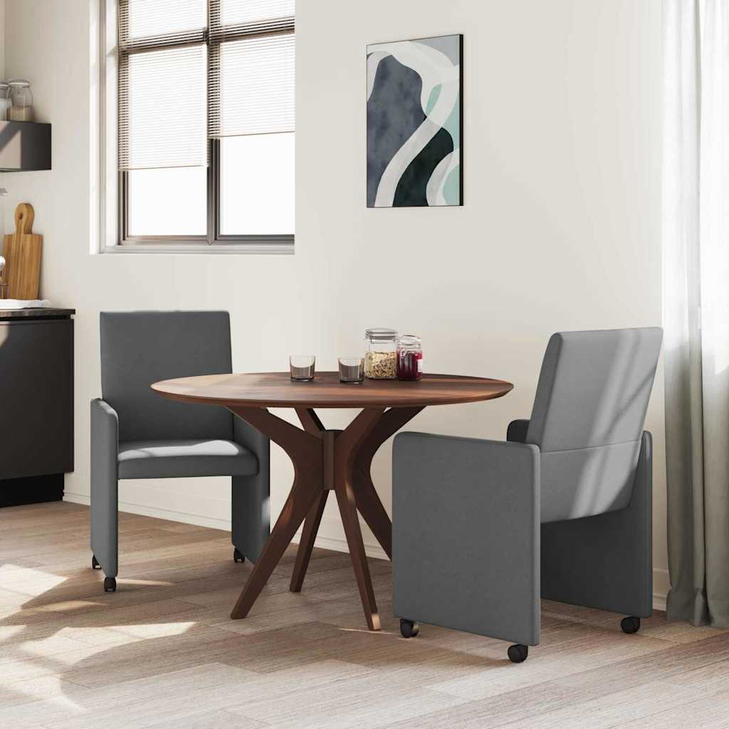 vidaXL Eetkamerstoel met kussen 2 pcs Donkergrijs 57 x 66 x 94 cm Stof