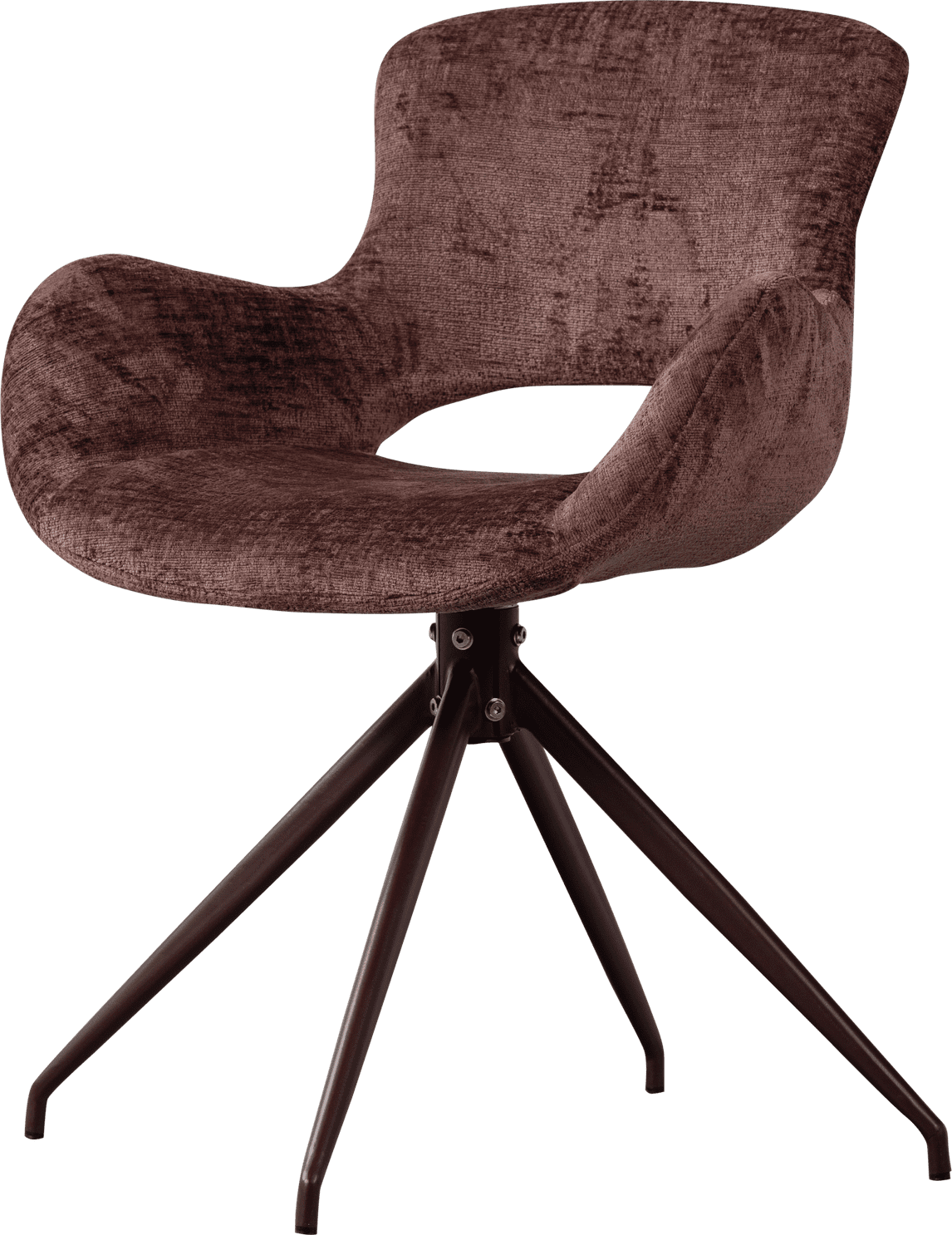 Eliva eetkamerstoel structure velvet paars - set van 2