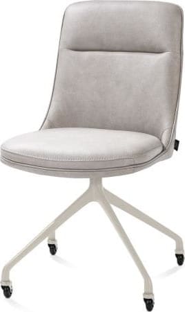 Mateo eetkamerstoel - wielen - creme - Pala - lichtgrijs