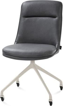 Mateo eetkamerstoel - wielen - creme - Pala - antraciet