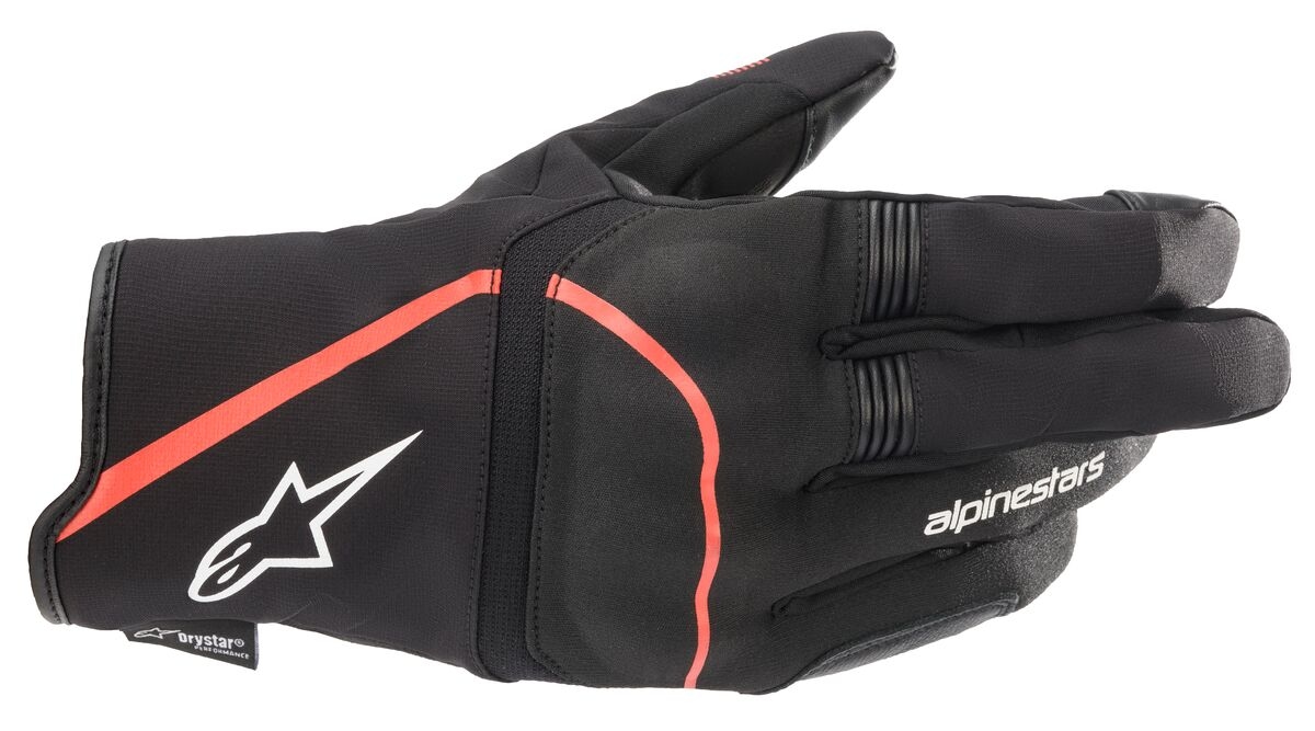 ALPINESTARS Syncro V2 Drystar Gloves, Tussenseizoen motorhandschoenen, Zwart-Rood Fluo