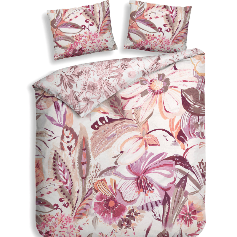 Heckett Lane Dekbedovertrek Kina Katoen Satijn Bloemen 260x200 Cm Anti Allergie  - 