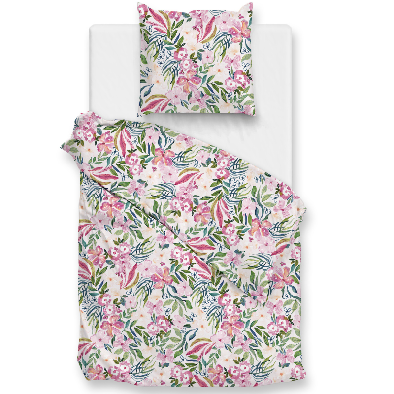 Zo!Home Dekbedovertrek Evita Katoen Satijn Bloemen 140x200 Cm  - 