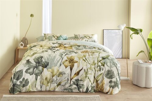 Beddinghouse Dekbedovertrek Iris Field Grey Green 240x200/220 cm