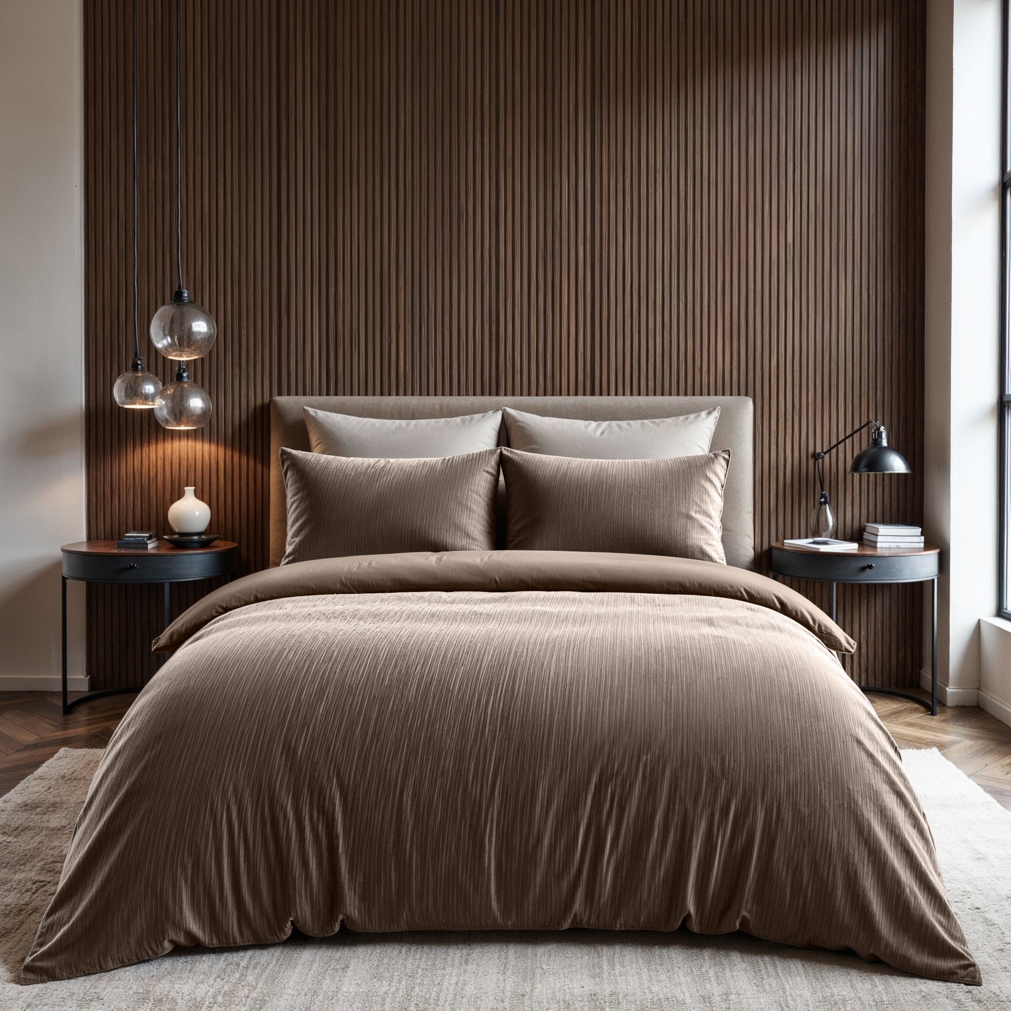 RoyalTextile - Velvet Cartier Dekbedovertrek - Taupe - 240 x 220