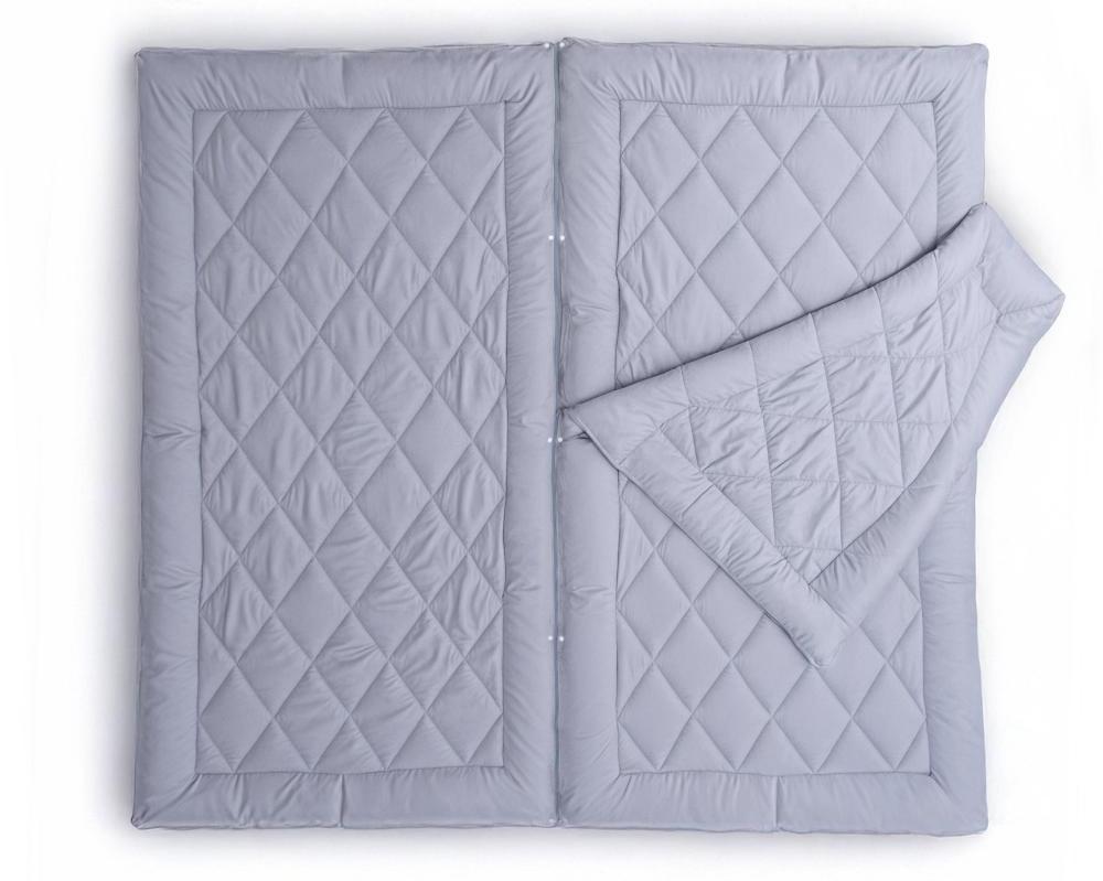 RoyalTextile - Lazy Partnerdekbed Grijs - 2-in-1 Dekbed met overtrek - 200 x 220
