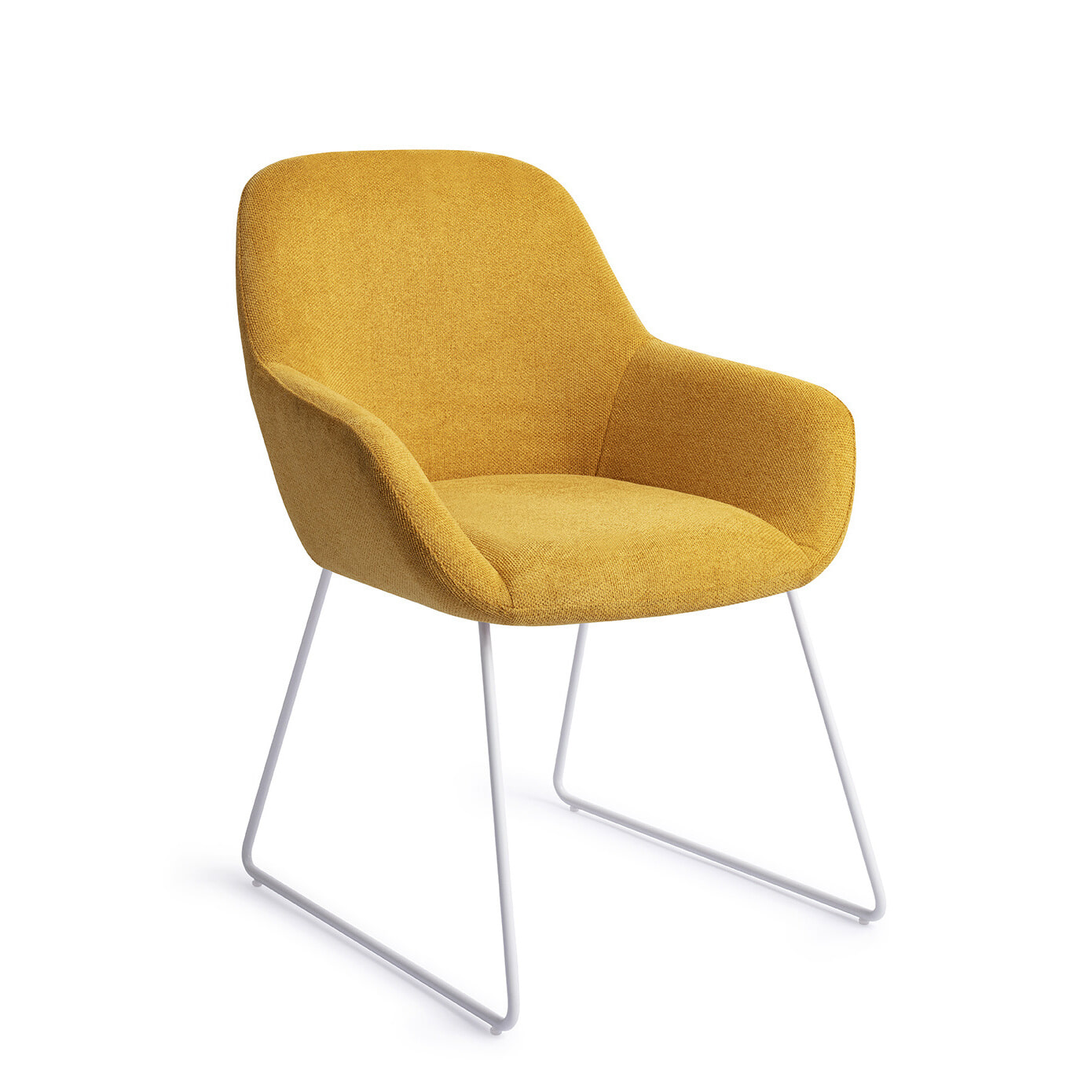 Jesper Home Eetkamerstoel Kushi Slide White - Sweet Corn