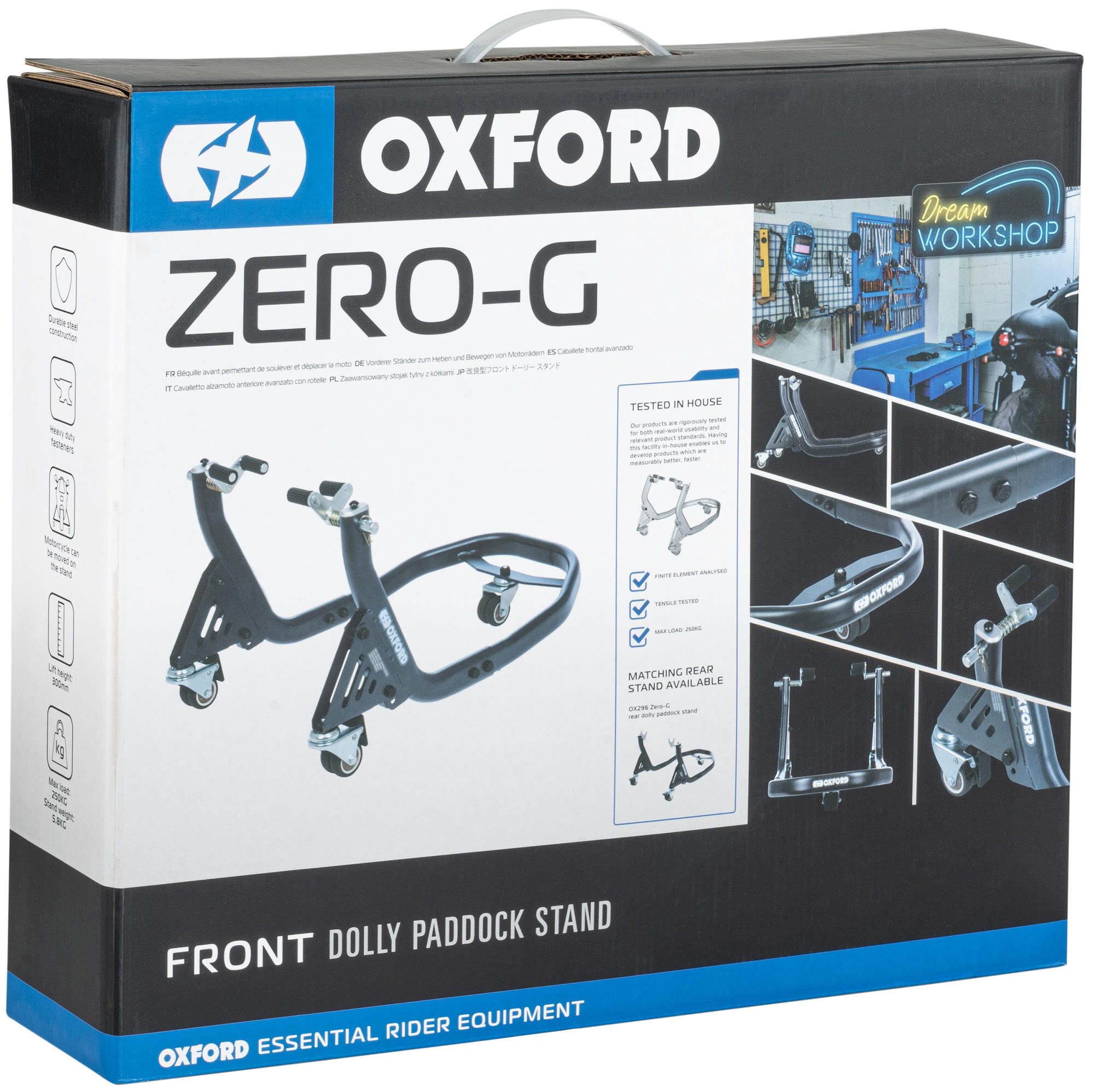 Paddockstand voorwiel ZERO-G Dolly, voor de motor, Grijs