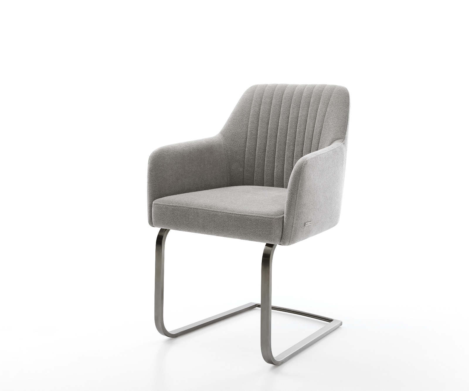 DELIFE Freischwinger Greg-Flex Strukturstoff Soft Grau Freischwinger flach Graphit Taschenfederkern