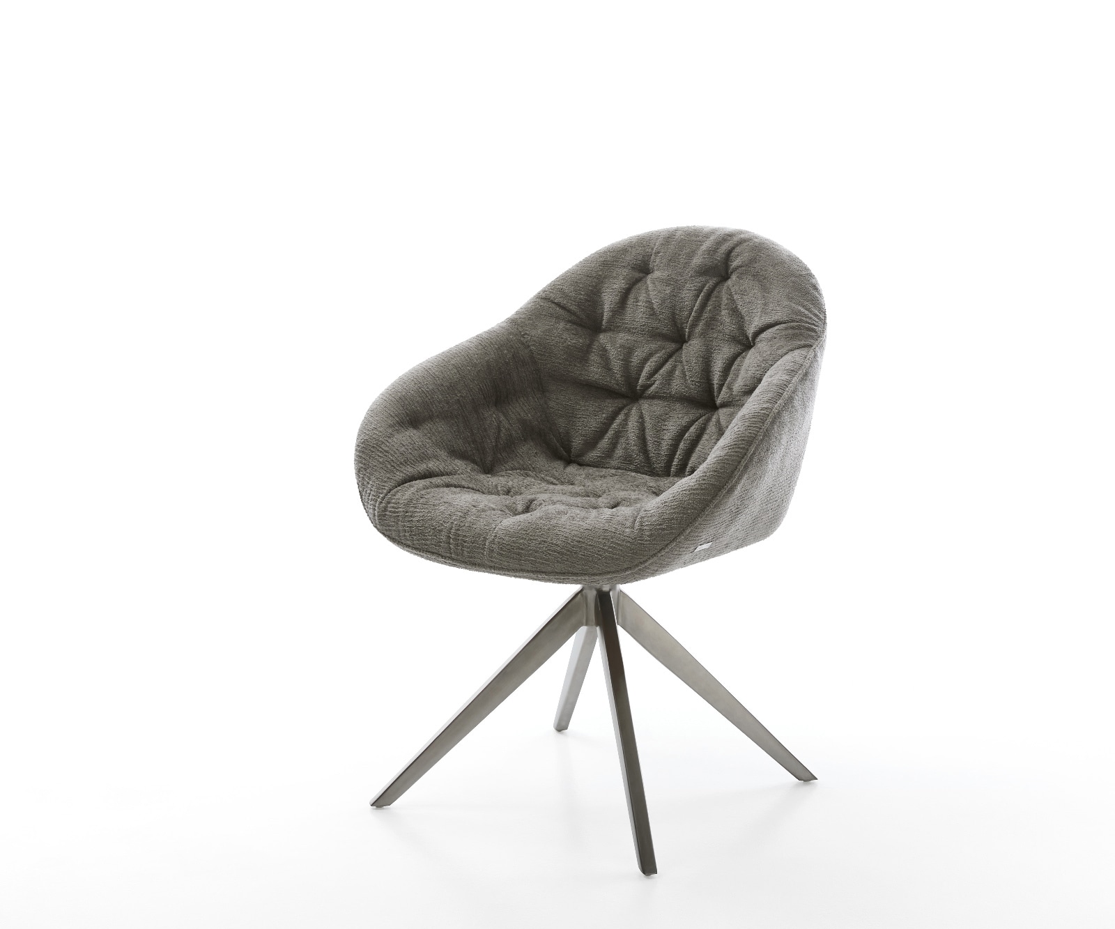 DELIFE Drehstuhl Gaio-Flex Bouclé Soft Schlamm Kreuzgestell breit Graphit 360° drehbar Wippfunktion