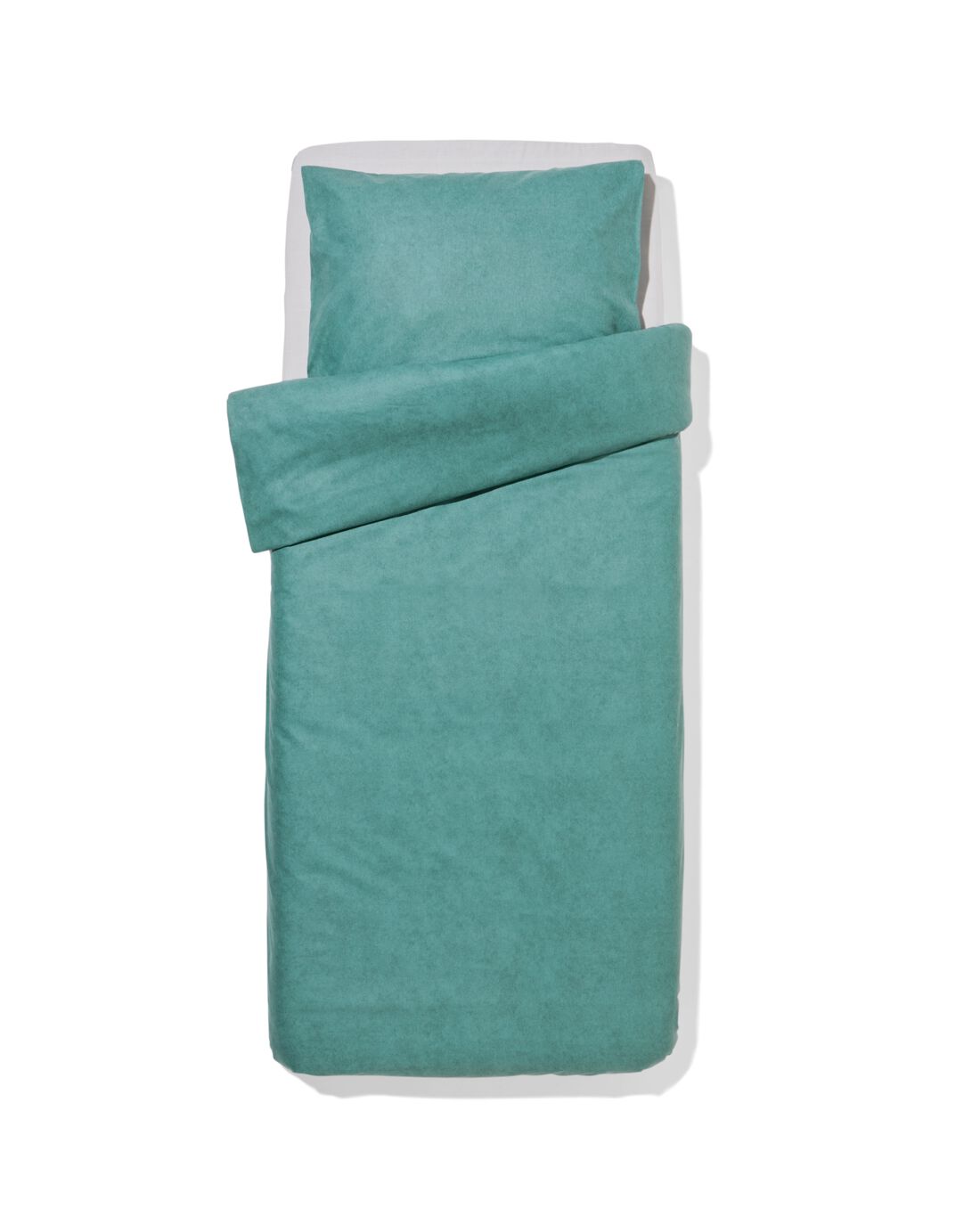 051 Dekbedovertrek 140x200/220cm Flanel Melange Groen (groen)