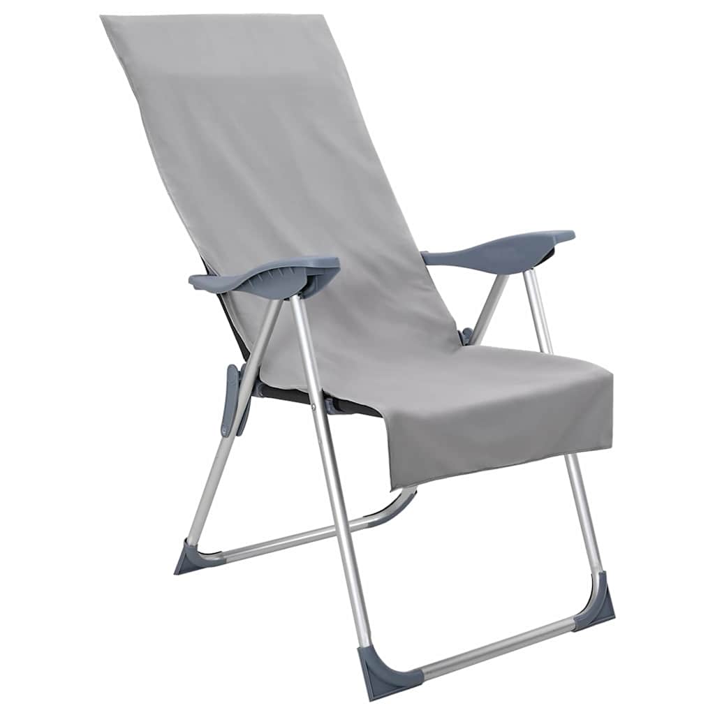 vidaXL Buiten Stoel Handdoeken 2 pcs Donkergrijs 130 x 60 cm