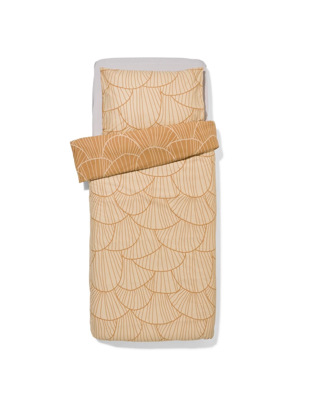 HEMA Dekbedovertrek 140x200/220cm Zacht Katoen Schelpen Zand (beige)