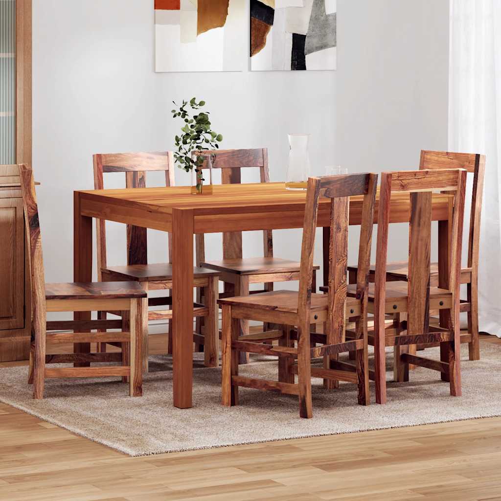 vidaXL Eetkamerstoelen 6 st massief hout