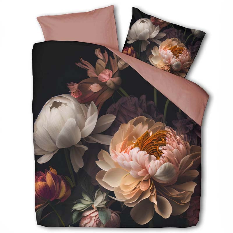 Presence Dekbedovertrek Katoen Sofia Red Tweepersoons (200x200 Cm) Meerkleurig Katoen Bloemen  - Overtrek - 200x200 Cm (Tweepersoons) -  - 