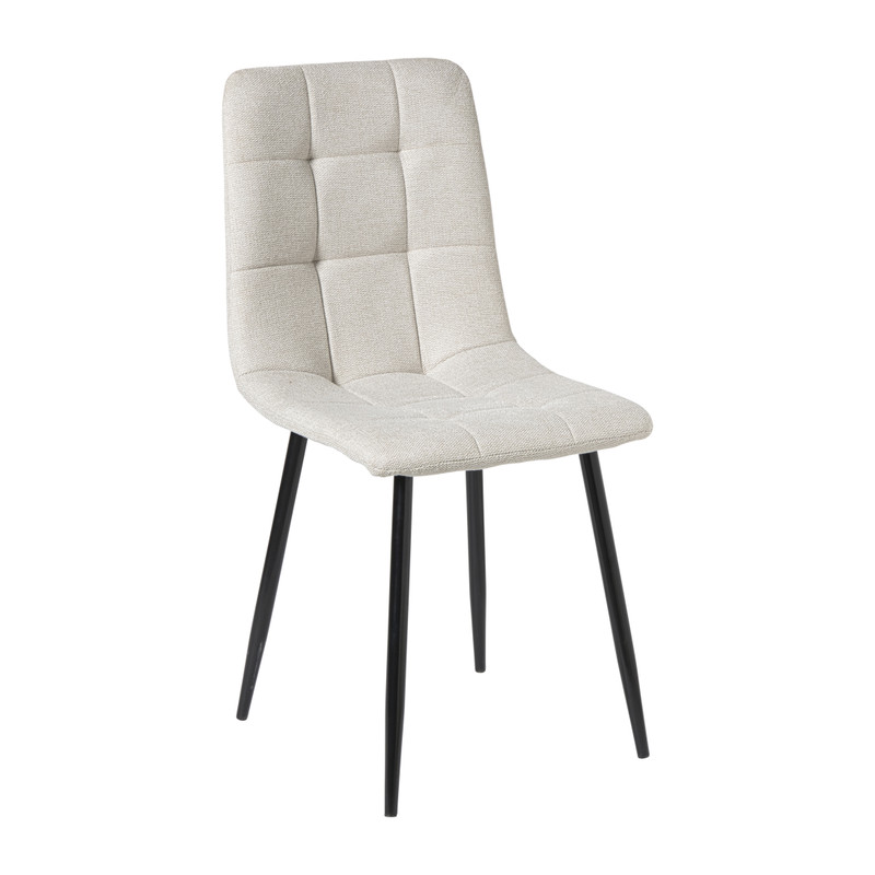 Xenos Eetkamerstoel chenille - beige - 90x53.5x44.5 cm