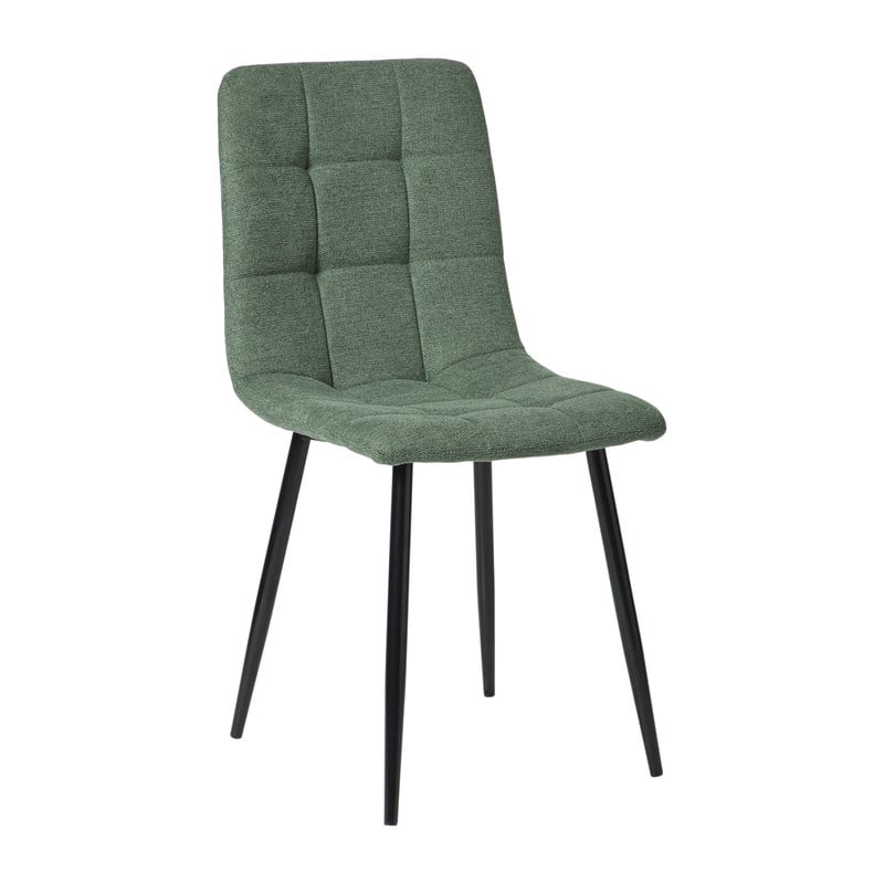 Xenos Eetkamerstoel chenille - groen - 90x53.5x44.5 cm
